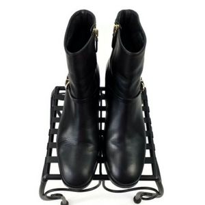 L.K. Bennett Hollie 48465 Black Leather Heeled Ankle Boots Womens Size 36/US 5